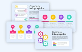 企业账单信息数据图表设计素材 Business Infographics Template