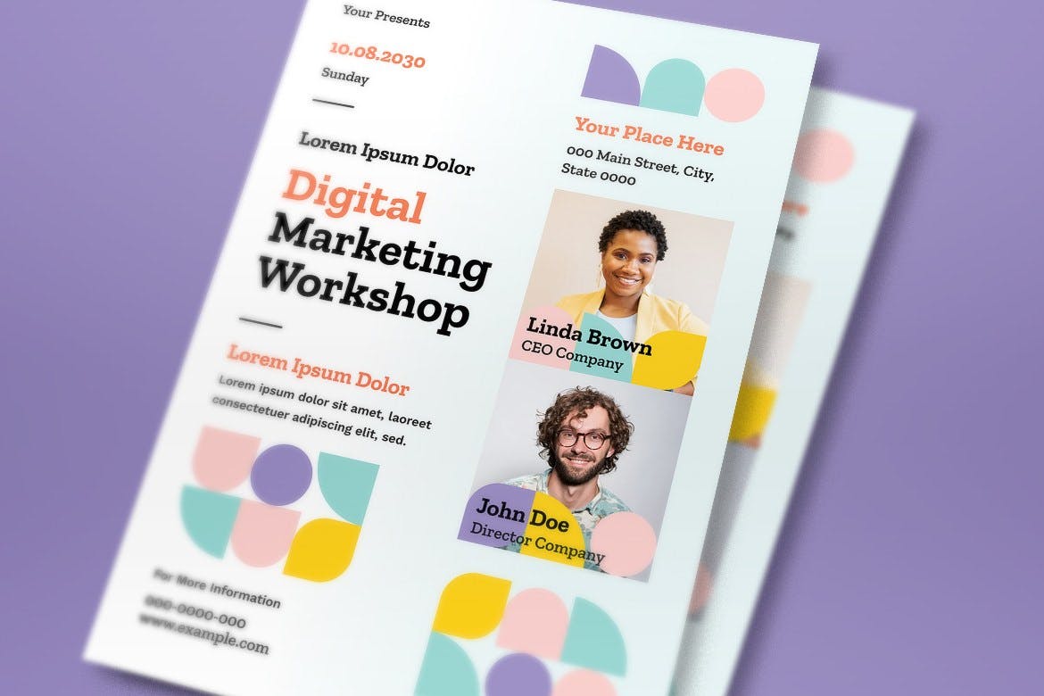 数字营销研讨会海报设计 Digital Marketing Workshop Flyer Set 设计素材 第2张