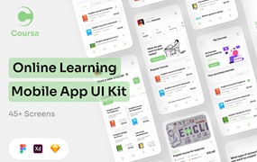 在线学习课程App移动应用程序 UI 套件
