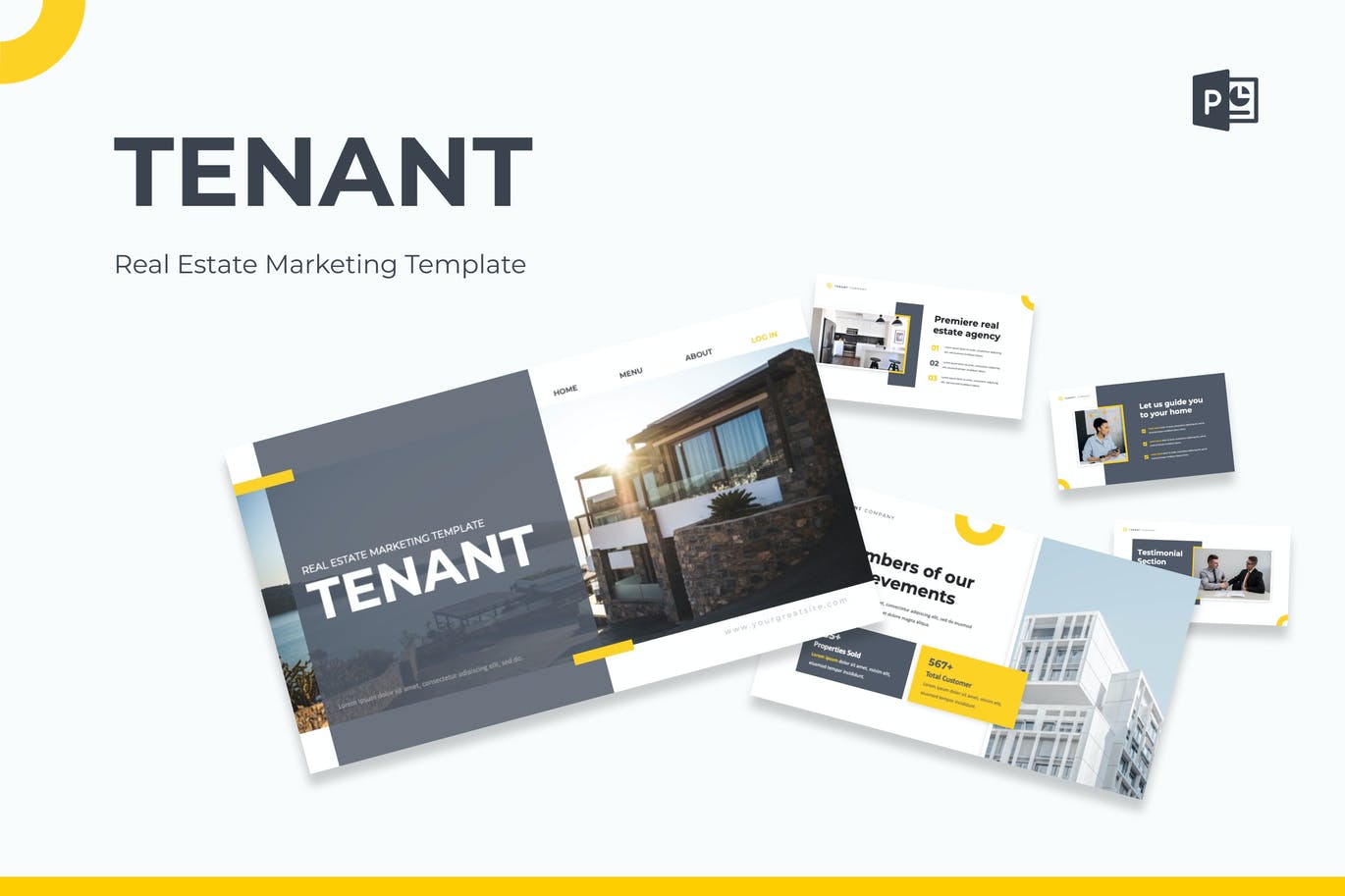房地产营销PPT设计模板 Tenant – Real Estate Marketing Powerpoint 幻灯图表 第1张
