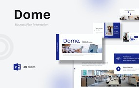 商业计划书Powerpoint幻灯片模板 Dome – Business Plan PowerPoint Template