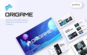 游戏制作工作室PPT模板下载 ORIGAME – Gaming Studio Powerpoint Template