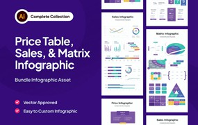 价格表单信息图表素材 Price Table Infographic Asset Illustrator