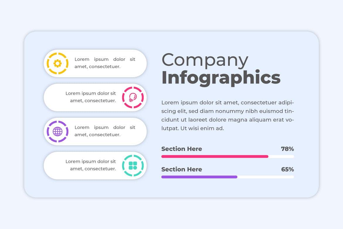 企业账单信息数据图表设计素材 Business Infographics Template 幻灯图表 第5张