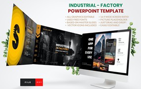 工业工厂Powerpoint模板下载 Industrial – Factory PowerPoint Template