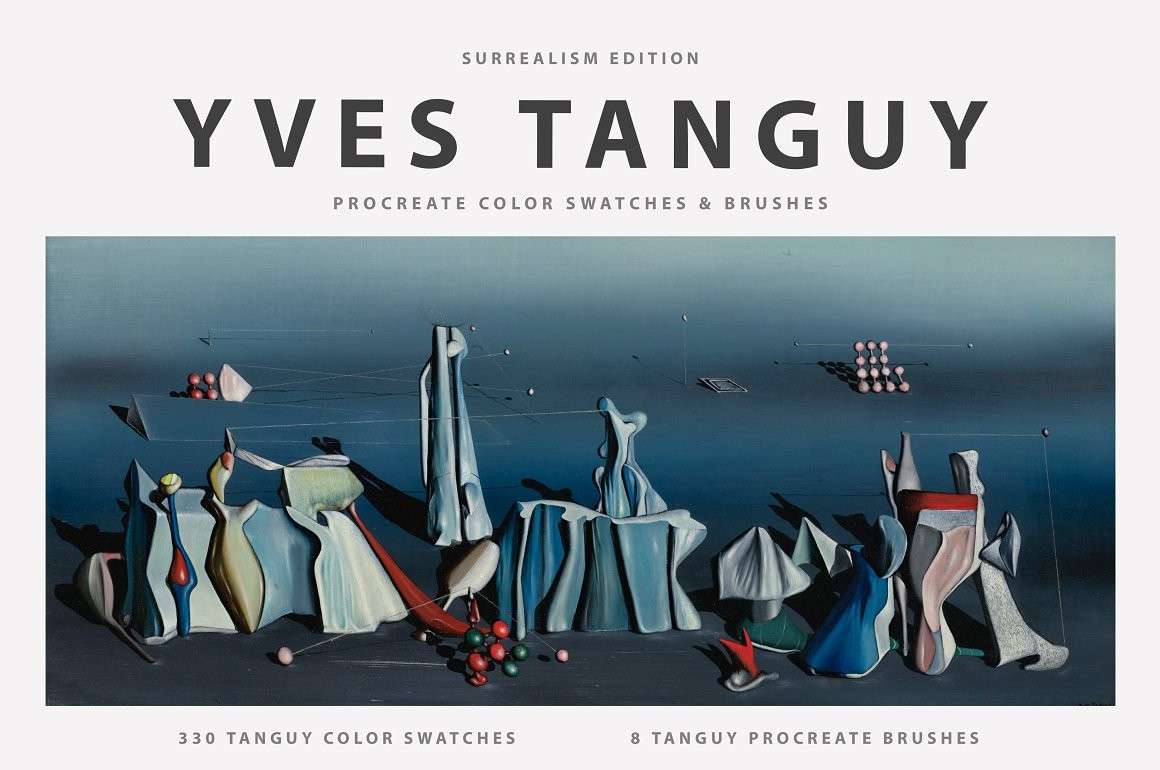 伊夫·唐基（Yves Tanguy）艺术油画Procreate笔刷 笔刷资源 第1张