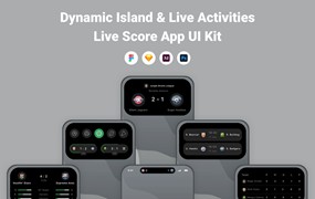 Live比分应用App灵动岛UI模板套件 Dynamic Island & Live Activities Live Score App UI