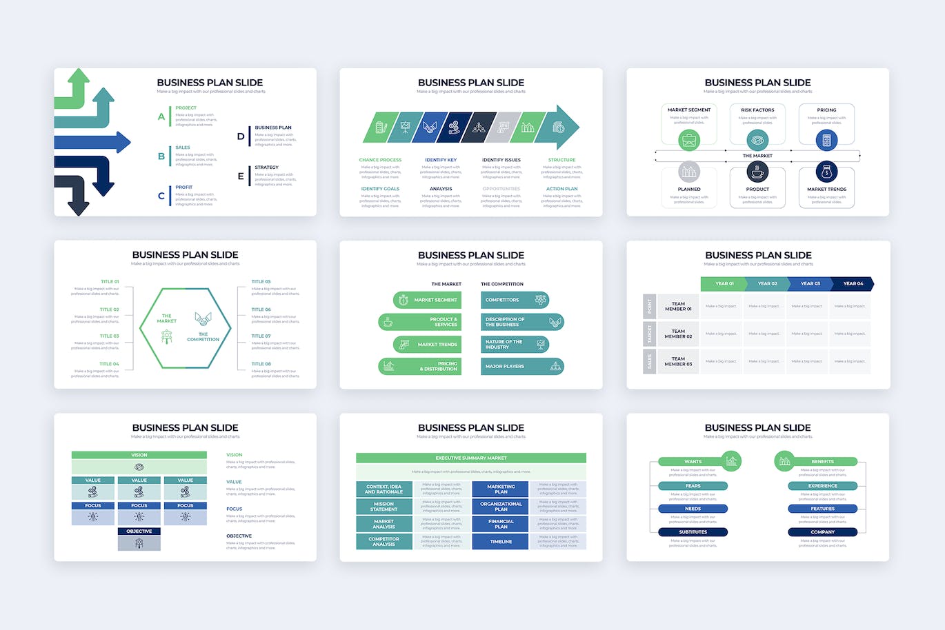 商业计划信息图表设计AI矢量模板 Business Plan Illustrator Infographics 幻灯图表 第2张