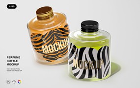 香水玻璃瓶品牌包装样机 Perfume Bottle Mockup