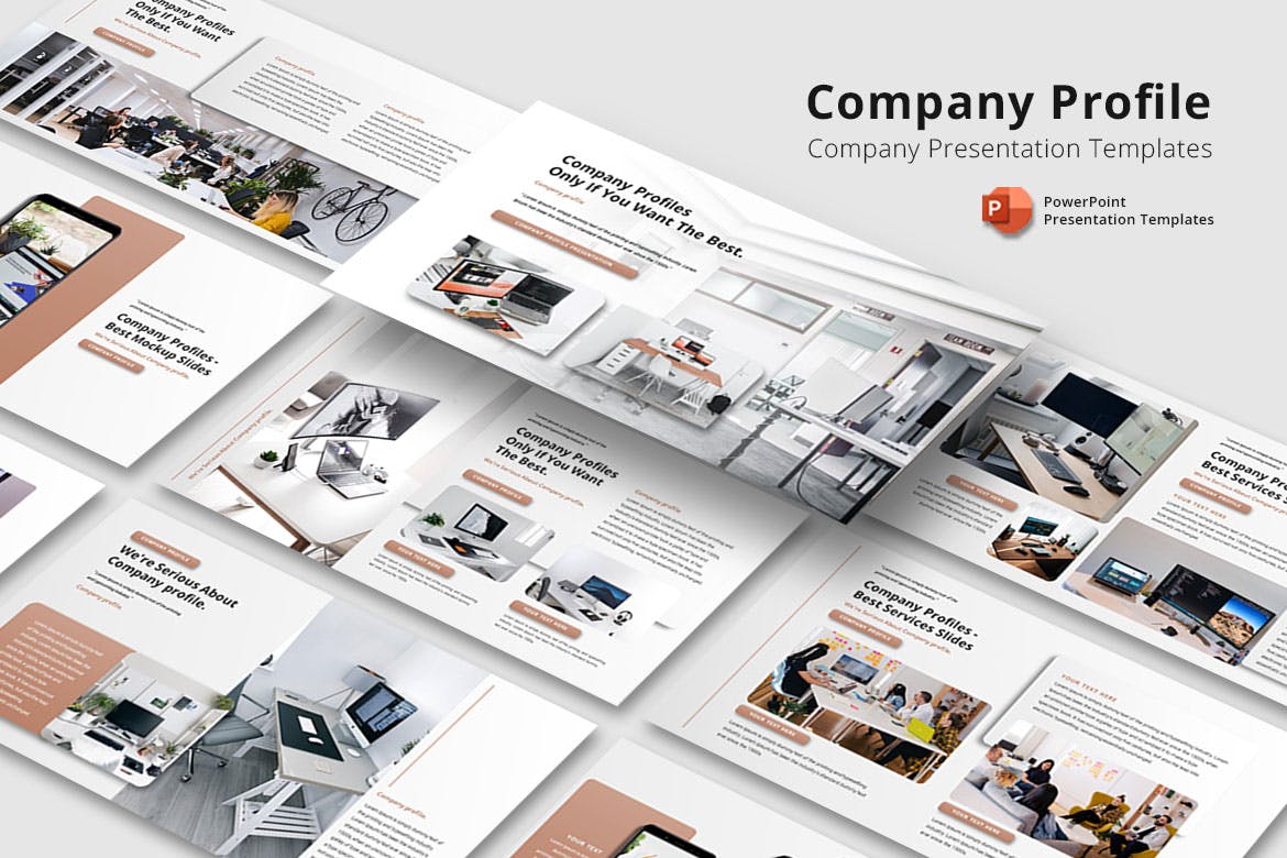公司简介PPT设计模板 Company Profile – PowerPoint Template 幻灯图表 第1张