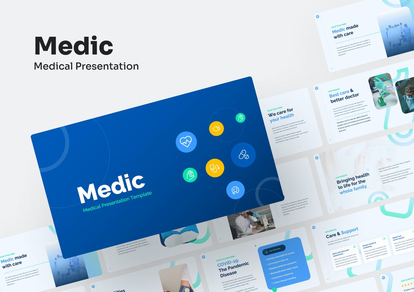 医疗诊所PPT创意模板 Medic – Medical PowerPoint Presentation 幻灯图表 第9张