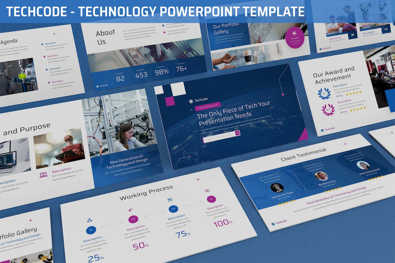 网络科技演示PPT模板 Techcode – Technology Powerpoint Template 幻灯图表 第1张