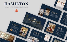 豪华酒店介绍Powerpoint幻灯片模板 Hamilton – Luxury Hotel Powerpoint Template