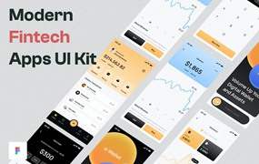 现代金融App应用程序UI套件 Modern Fintech App UI Kit