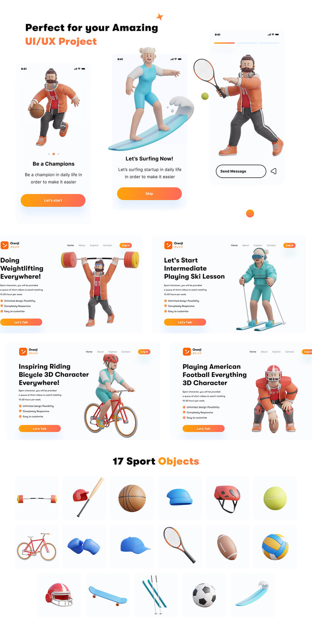 3D体育运动人物角色素材包 图标素材 第4张