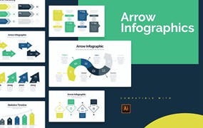 箭头工具信息图表设计AI矢量模板 Business Arrow Illustrator Infographics