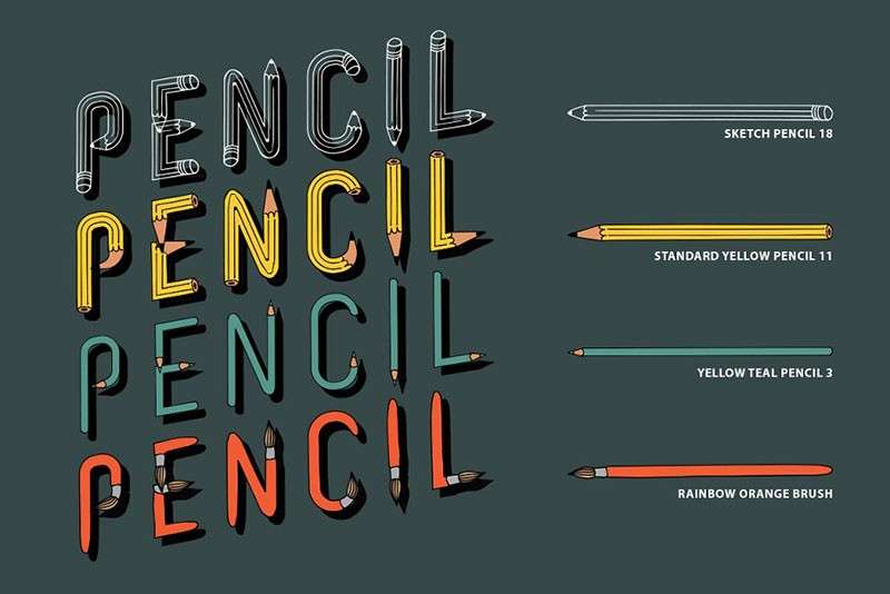 有趣的Illustrator铅笔头笔刷 笔刷资源 第2张