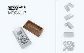 巧克力零食小包装设计样机模板 Small Pack Chocolates Mockup