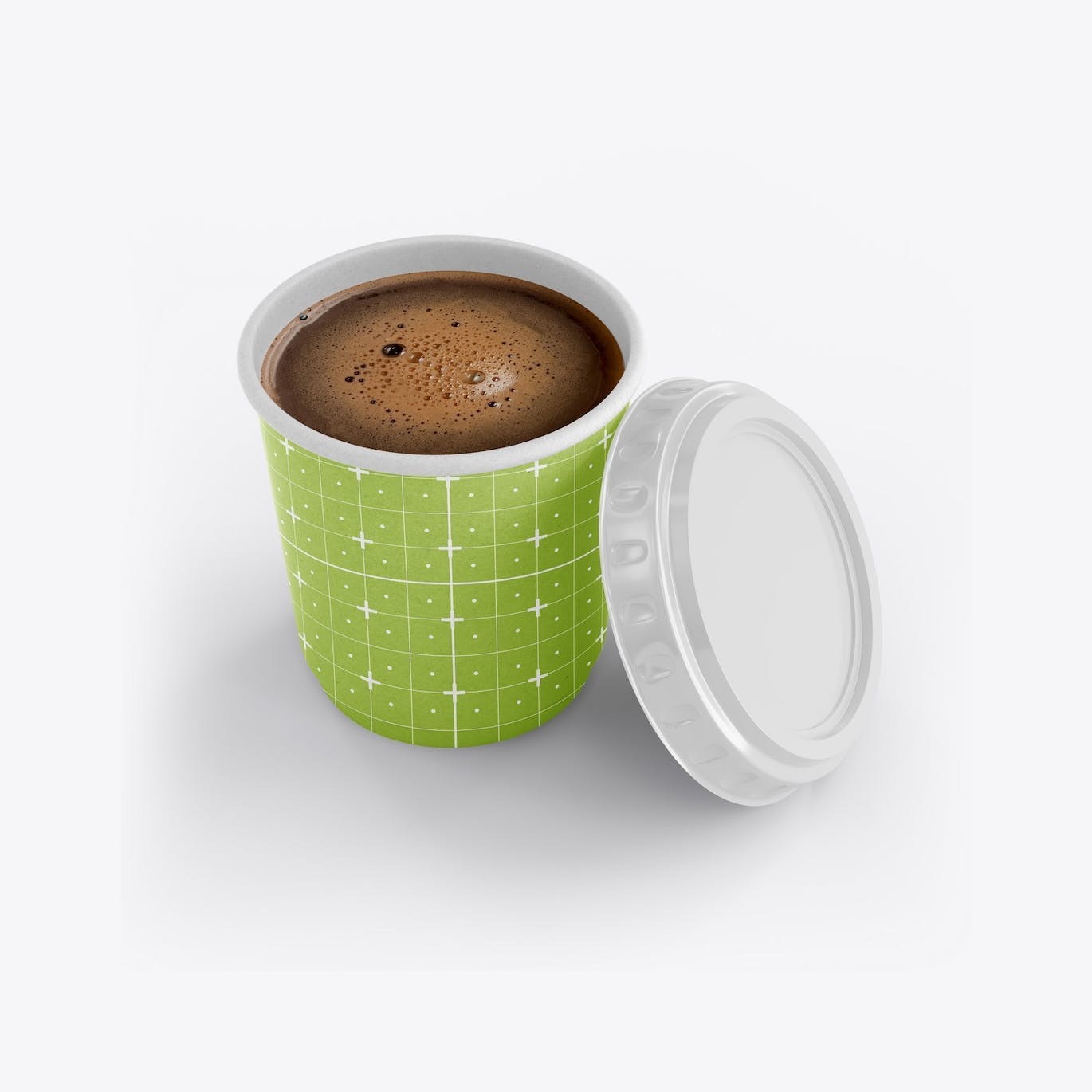 盖子纸咖啡杯品牌包装设计样机套装 Set Paper Coffee Cup With Sleeve Mockup 样机素材 第4张