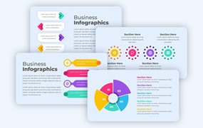 创意步骤信息数据图表设计素材 Creative Infographics Bundle