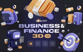 商业与金融3D图标集