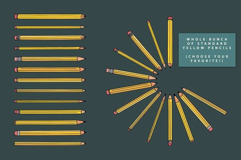 有趣的Illustrator铅笔头笔刷 笔刷资源 第5张