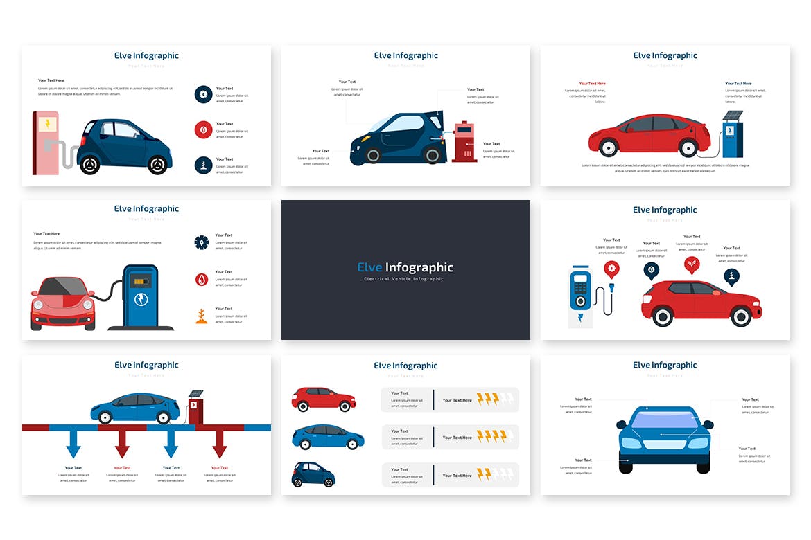 汽车充电信息图表PPT幻灯片模板素材 Elve Infographic – Powerpoint Template 幻灯图表 第3张