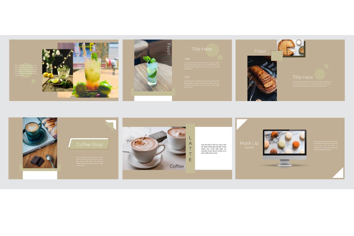 咖啡店创意演示PPT模板 Emily Coffee Shop – Creative Powerpoint Template 幻灯图表 第9张