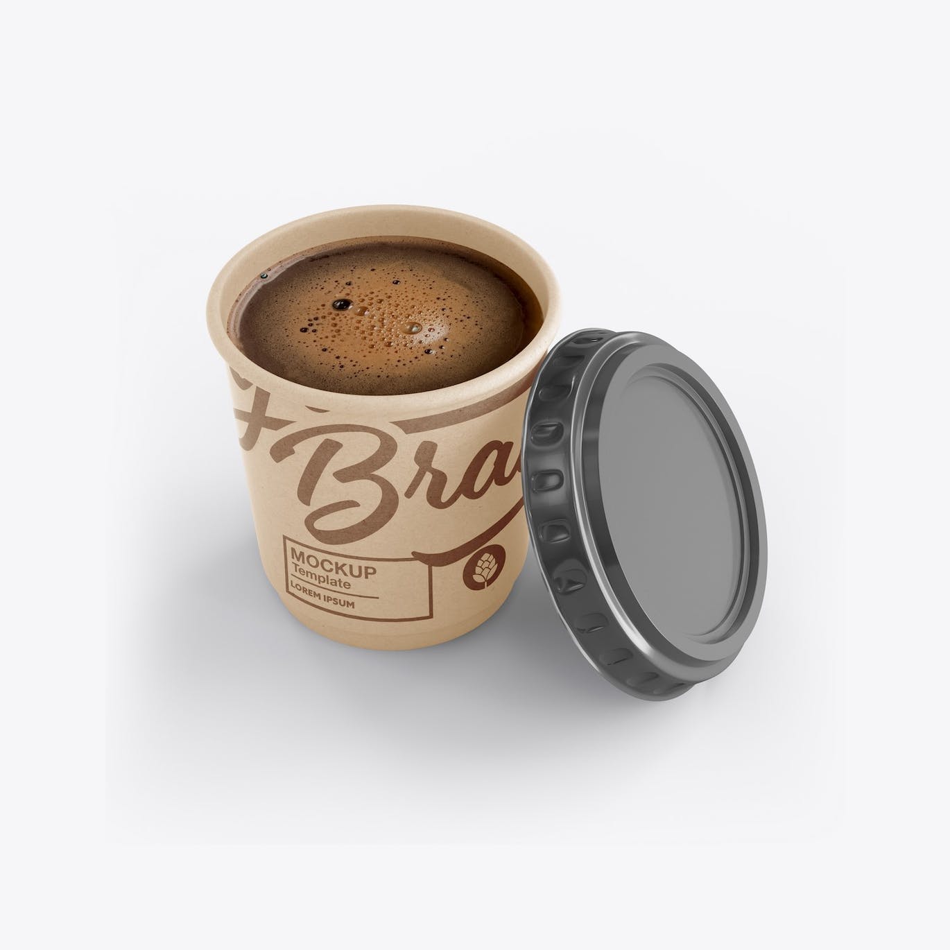 盖子纸咖啡杯品牌包装设计样机套装 Set Paper Coffee Cup With Sleeve Mockup 样机素材 第2张