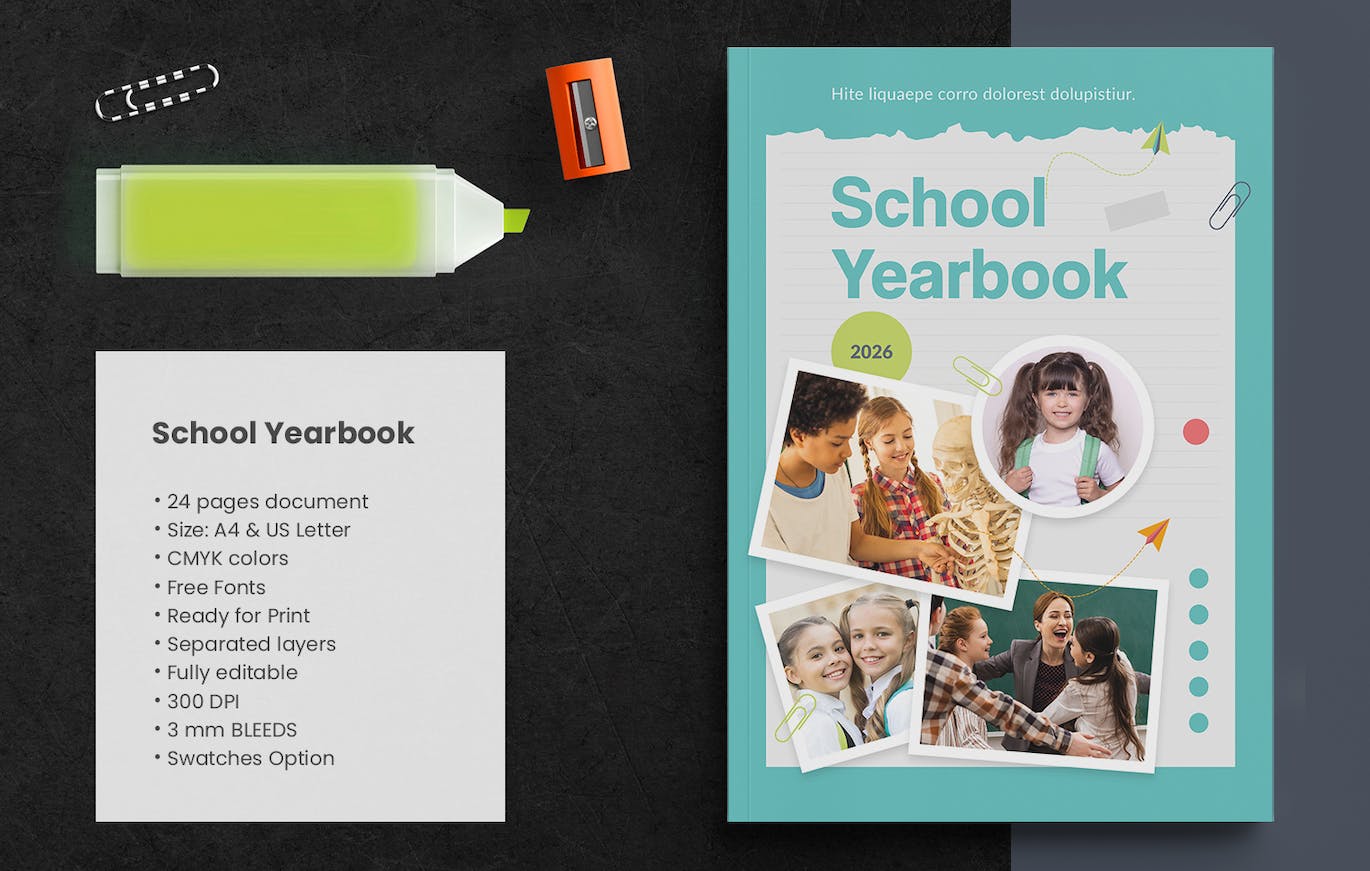 多彩创意的学校年鉴相册杂志模板 School Yearbook 设计素材 第11张
