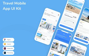 旅行应用程序App界面设计UI套件 Travel Mobile App UI Kit