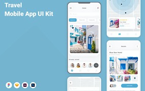 旅行App应用程序UI设计模板套件 Travel Mobile App UI Kit