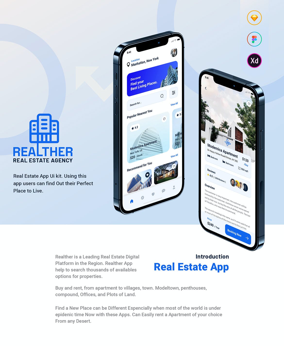 房地产服务应用App模板UI套件 Realther – Real Estate Mobile App UI Kit APP UI 第5张