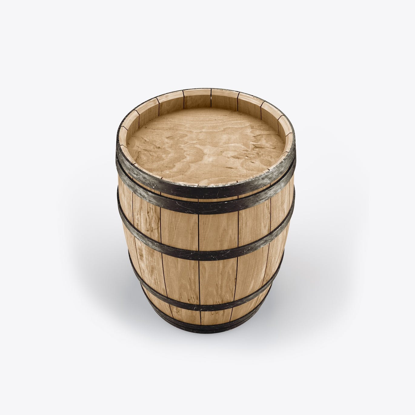 木桶酒桶Logo设计样机 Set Wooden Barrels Mockup 样机素材 第14张