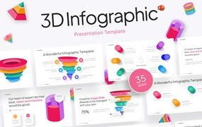 3D信息图表创意PPT幻灯片模板下载 3D Infographic Creative PowerPoint Template