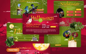 万圣节派对活动PPT模板下载 Zambie – Halloween Party Powerpoint Template