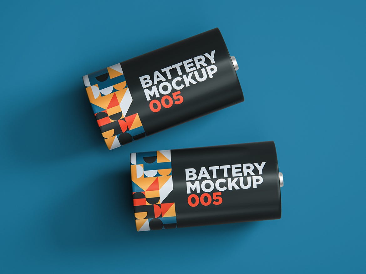 圆形电池包装设计样机v5 Battery Mockup 005 样机素材 第5张