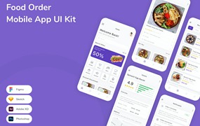 食品外卖App应用程序UI设计模板套件 Food Order Mobile App UI Kit