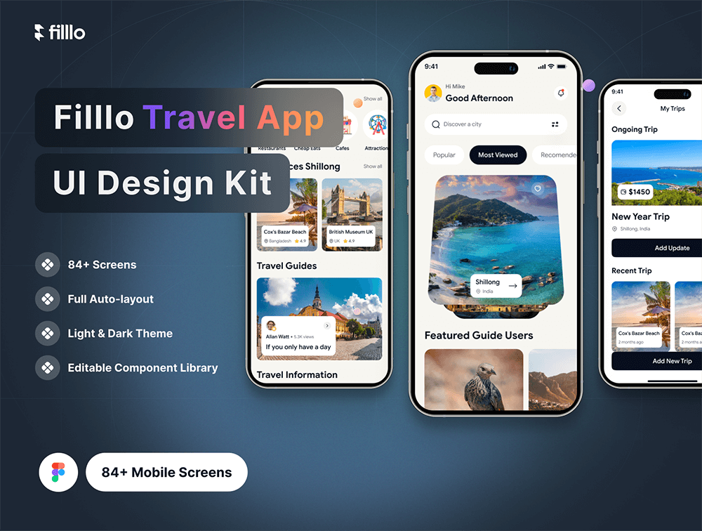 旅行App应用程序iOS UI设计套件 APP UI 第1张