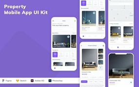 房屋财产移动应用程序App UI设计套件 Property Mobile App UI Kit