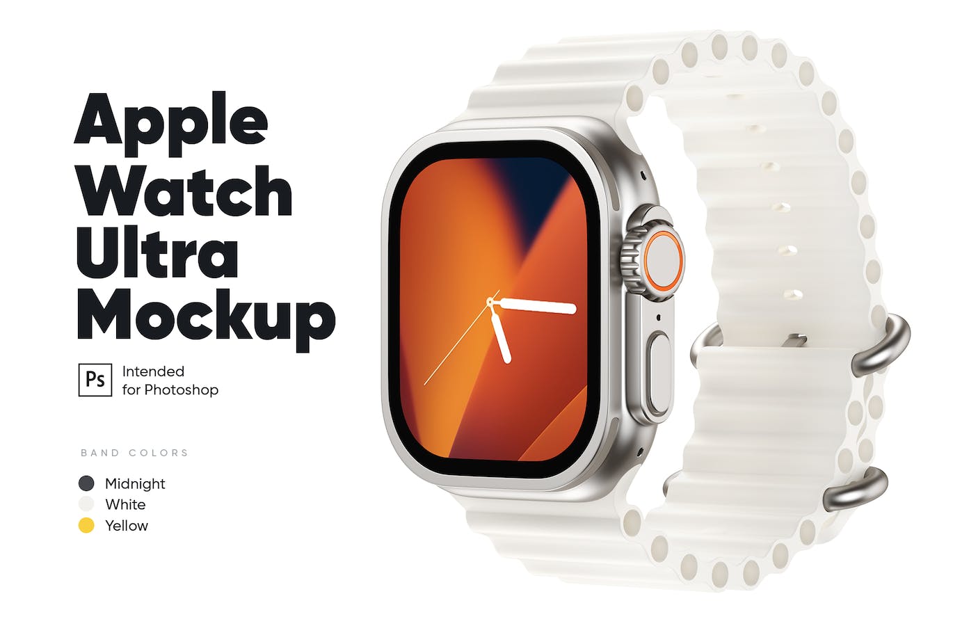 Apple Watch Ultra新款苹果手表样机 Apple Watch Ultra Mockup 样机素材 第1张