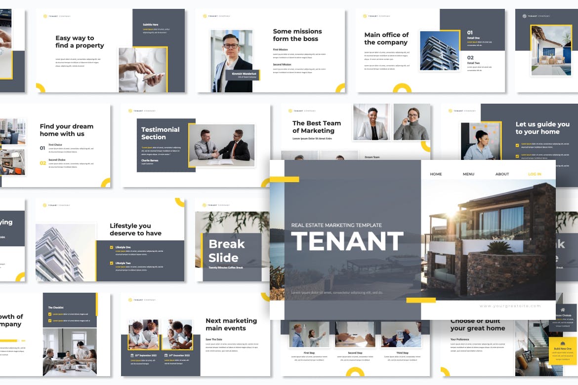 房地产营销PPT设计模板 Tenant – Real Estate Marketing Powerpoint 幻灯图表 第2张