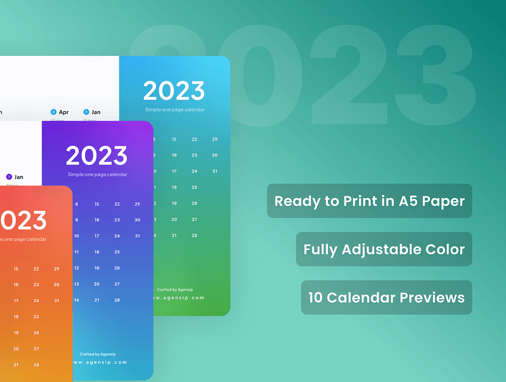 2023年单页日历模板高级版 设计素材 第10张
