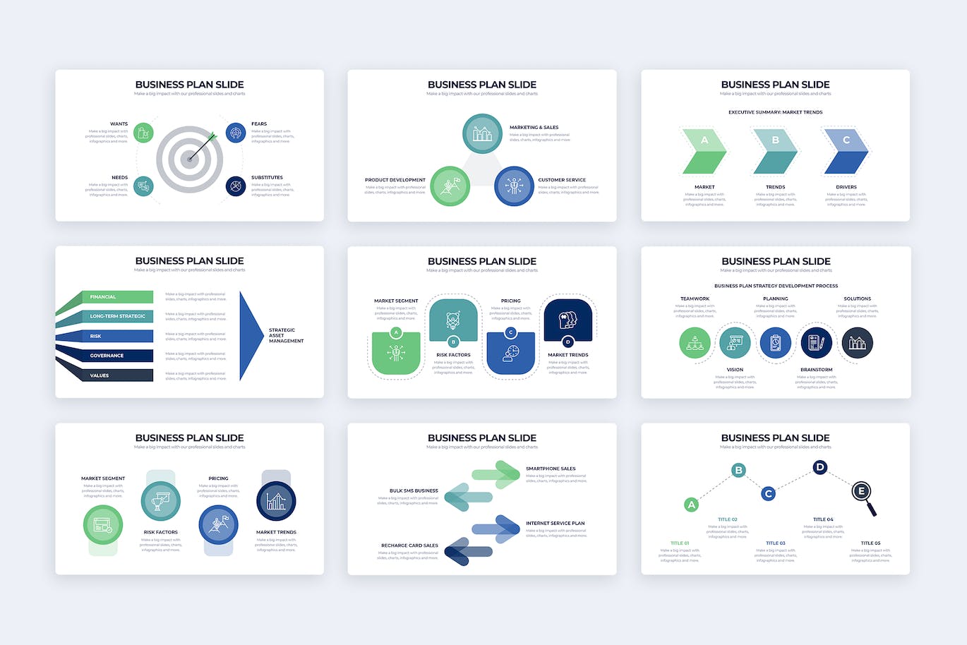 商业计划信息图表设计AI矢量模板 Business Plan Illustrator Infographics 幻灯图表 第3张