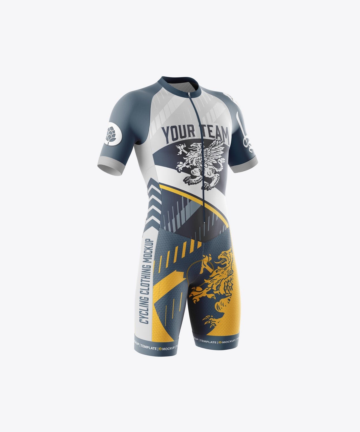 男子运动套装自行车服装品牌设计样机 Sport Cycling Suit for Men Mockup 样机素材 第3张