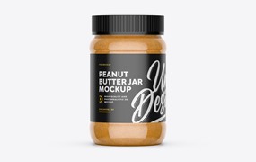 花生酱罐商标包装设计样机 Peanut Butter Jar Mockup