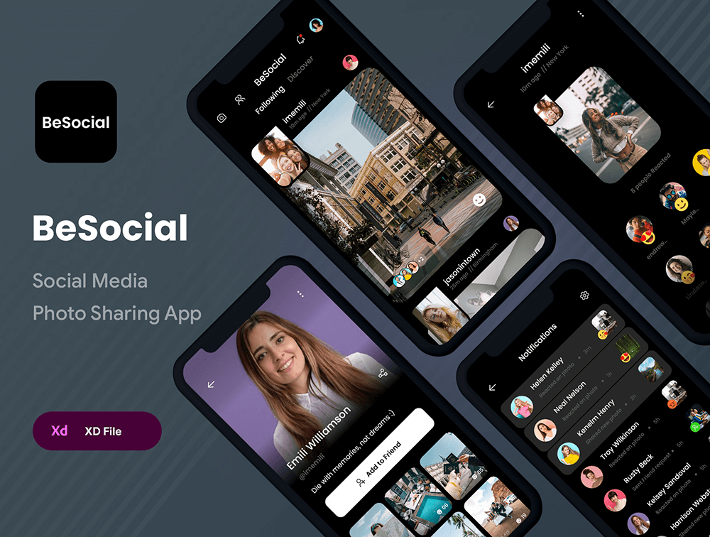 社交照片分享App应用UI套件 APP UI 第1张