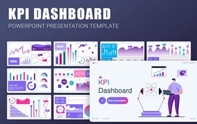 KPI数据仪表盘演示文稿PPT模板 KPI Dashboard PowerPoint Template