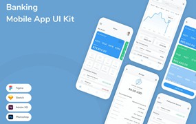 银行业应用程序App界面设计UI套件 Banking Mobile App UI Kit