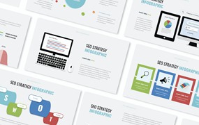 SEO策略信息图表PPT素材 SEO Strategy Infographic Powerpoint Template
